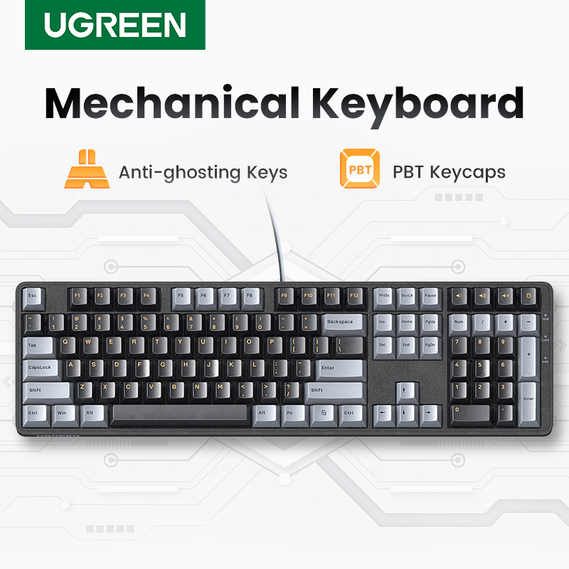 Gaming Keyboard Corsair - UGREEN-Teclado mecánico 108 PBT, teclas con