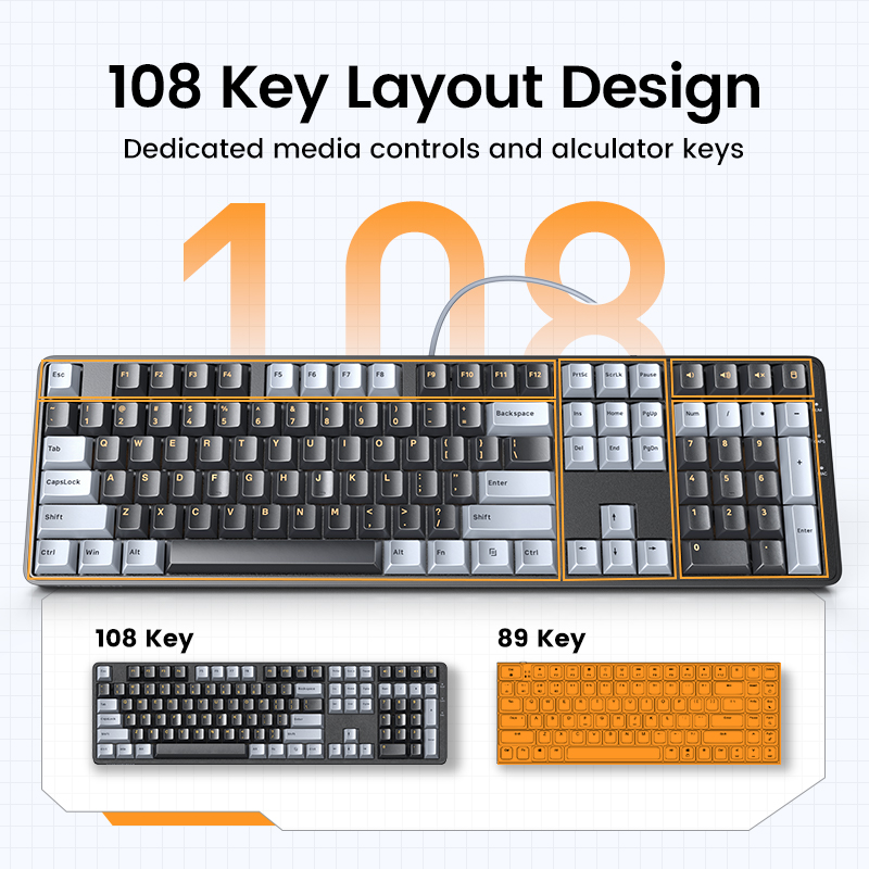 UGREEN-Teclado mecánico 108 PB - Gaming Keyboard Corsair reseña y precio